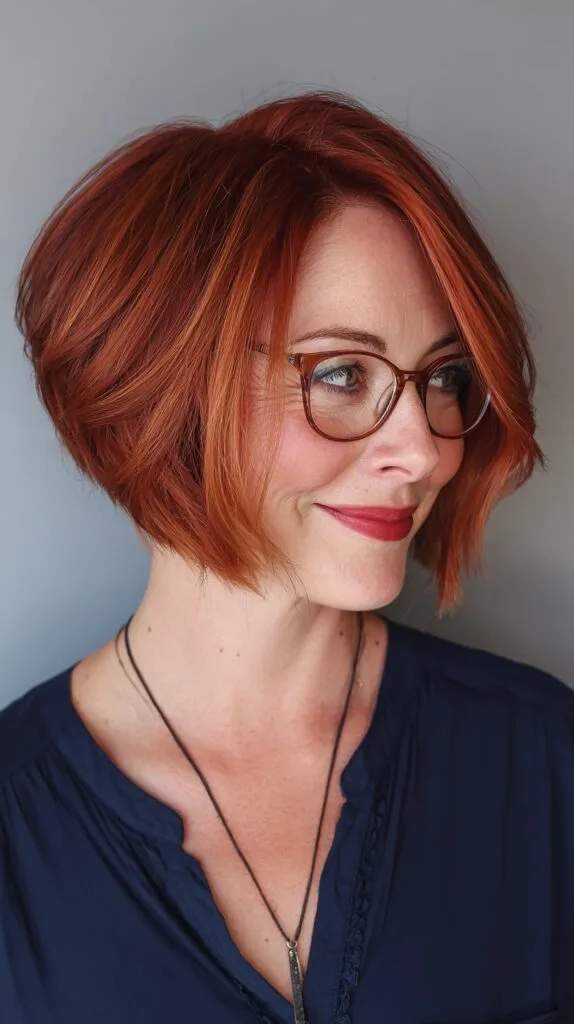 Vibrant Copper-Inspired Textured Bob