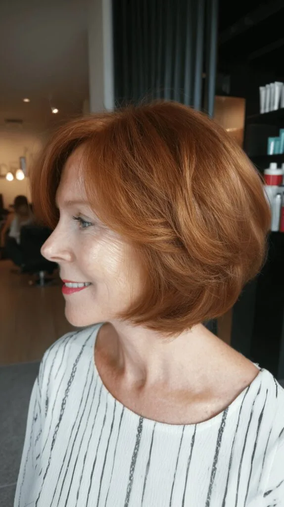 Vibrant Copper Stacked Bob with Soft Volume