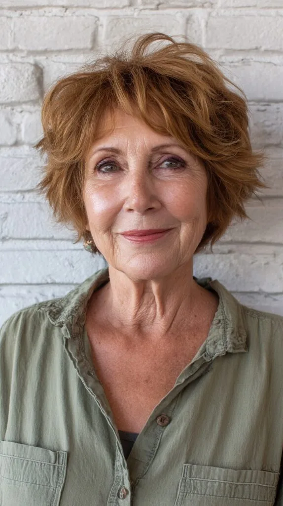 Vibrant Copper Voluminous Shag for Women Over 70