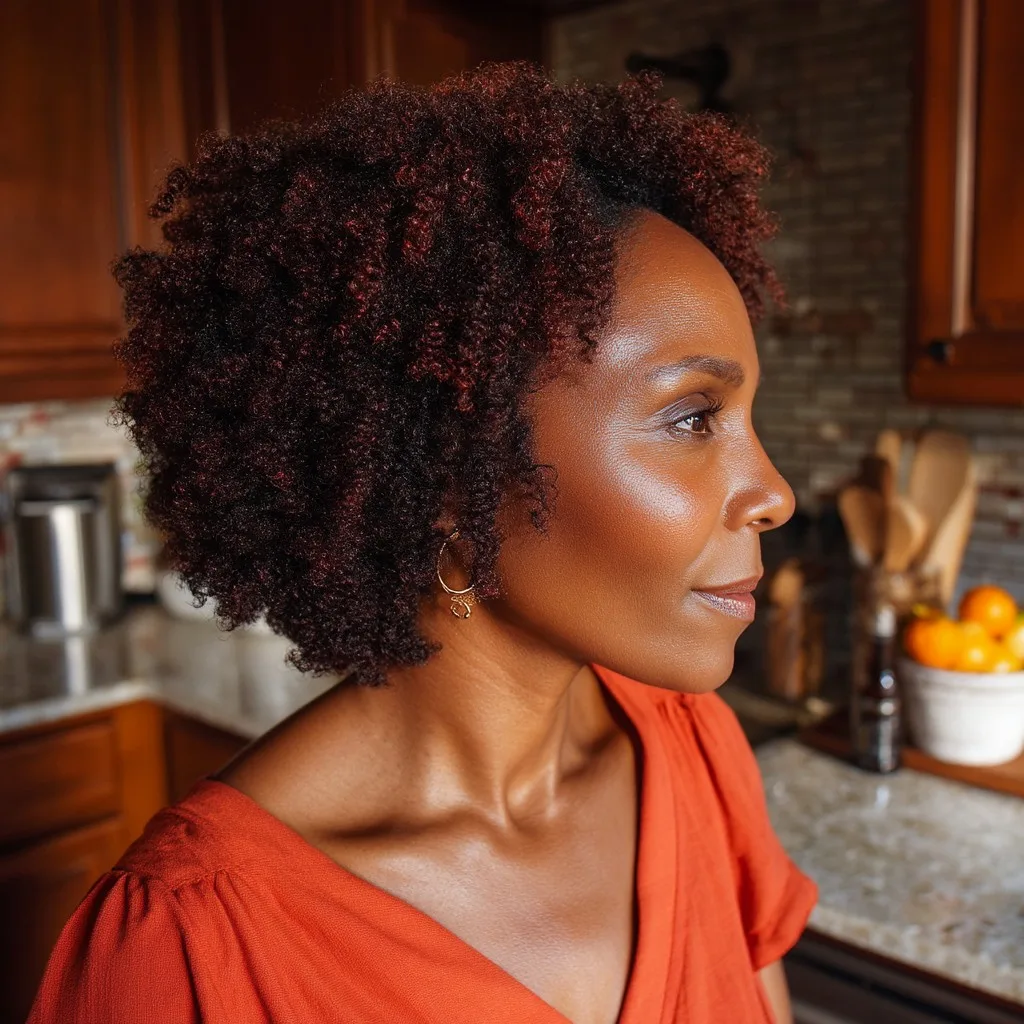 Vibrant Curly Copper Bob with Fluffy Volume
