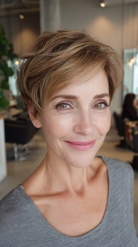 Vibrant Tapered Pixie with Natural Highlights