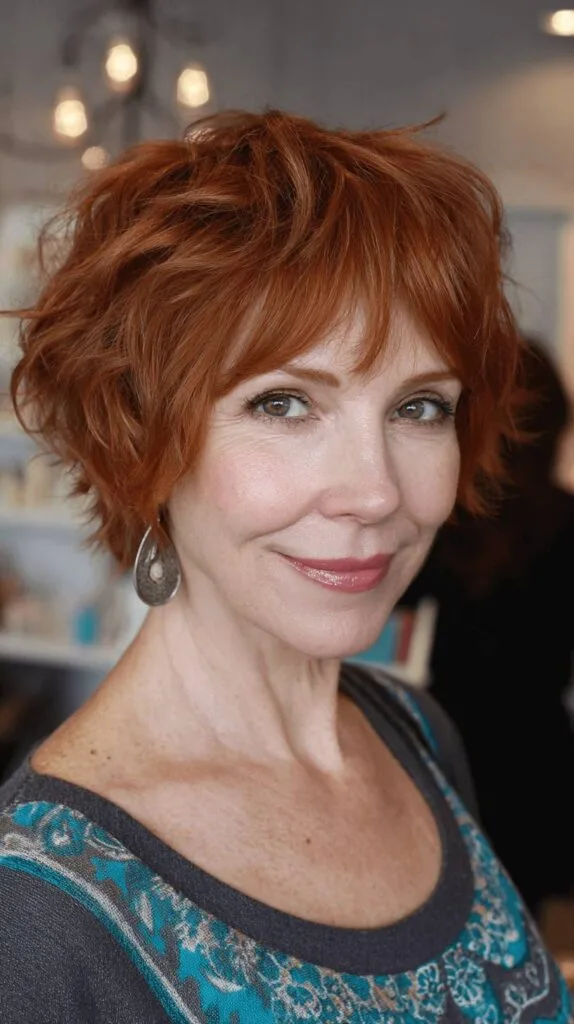 Vibrant Textured Bixie Cut with Lively Layers