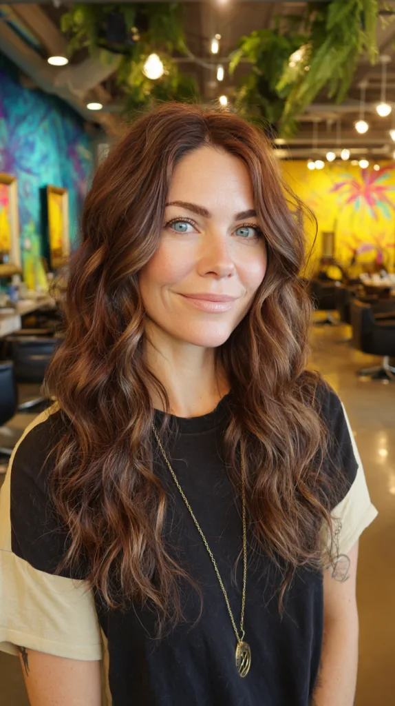 Voluminous Wavy Cut with Natural Highlights
