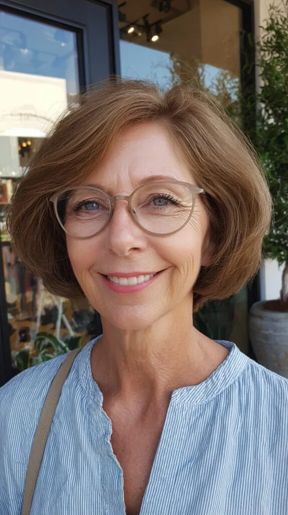 Warm Brunette Textured Bob with Temple‑Framing Layers