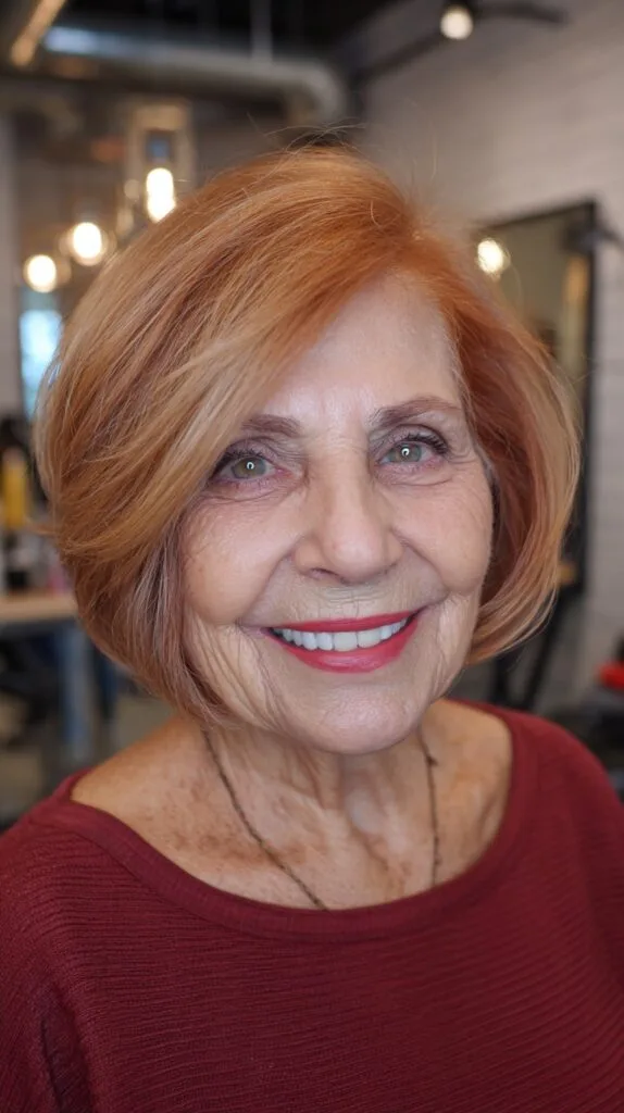 Warm Copper Bob with Softly Framed Layers