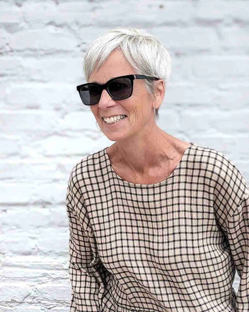 White Pixie Cut Hairstyle for Women Over 60